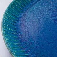 信楽焼 丸十製陶 25cmプレート 鎬 ターコイズ 信楽焼 丸十製陶 信楽焼