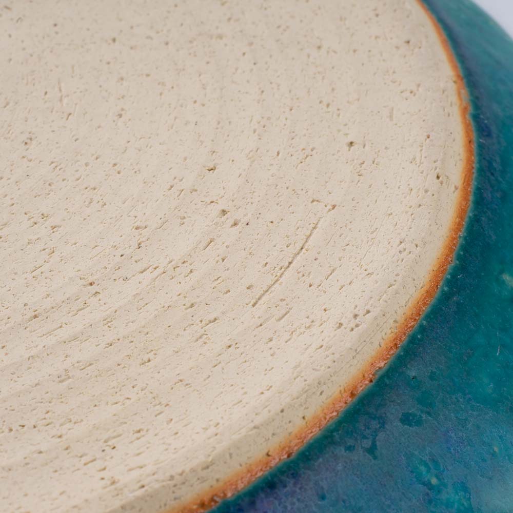 信楽焼 丸十製陶 25cmプレート 鎬 ターコイズ 信楽焼 丸十製陶 信楽焼