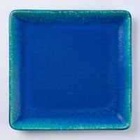 信楽焼 丸十製陶 スクエアプレート(L) ターコイズ 信楽焼 丸十製陶 信楽焼