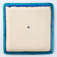 信楽焼 丸十製陶 スクエアプレート(L) ターコイズ 信楽焼 丸十製陶 信楽焼