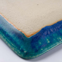 信楽焼 丸十製陶 スクエアプレート(L) ターコイズ 信楽焼 丸十製陶 信楽焼