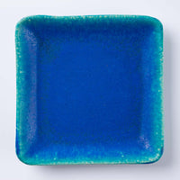 信楽焼 丸十製陶 スクエアプレート(M) ターコイズ 信楽焼 丸十製陶 信楽焼