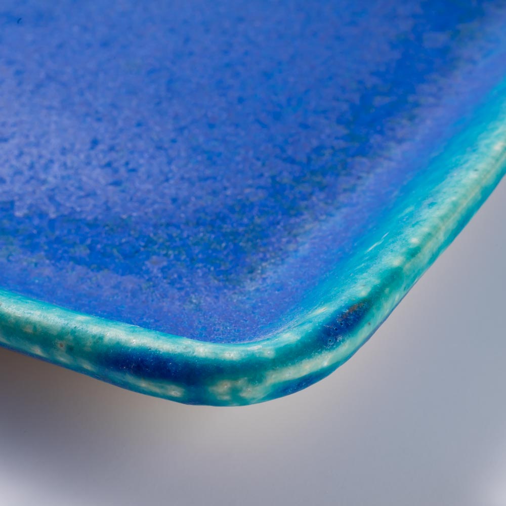 信楽焼 丸十製陶 スクエアプレート(M) ターコイズ 信楽焼 丸十製陶 信楽焼