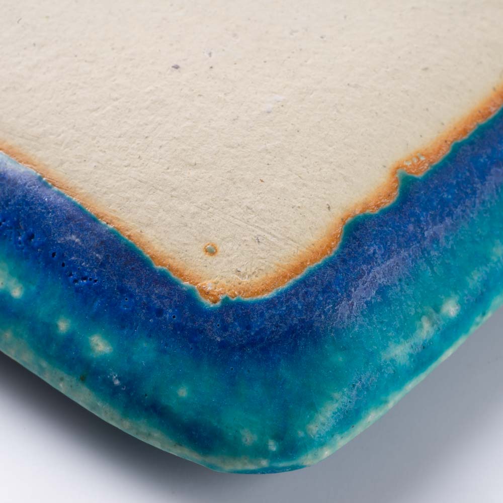 信楽焼 丸十製陶 スクエアプレート(M) ターコイズ 信楽焼 丸十製陶 信楽焼