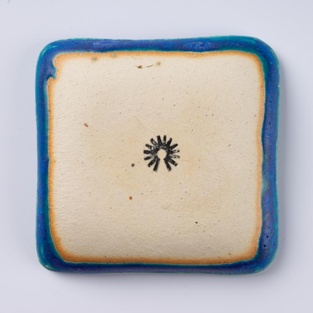 信楽焼 丸十製陶 スクエアプレート(S) ターコイズ 信楽焼 丸十製陶 信楽焼