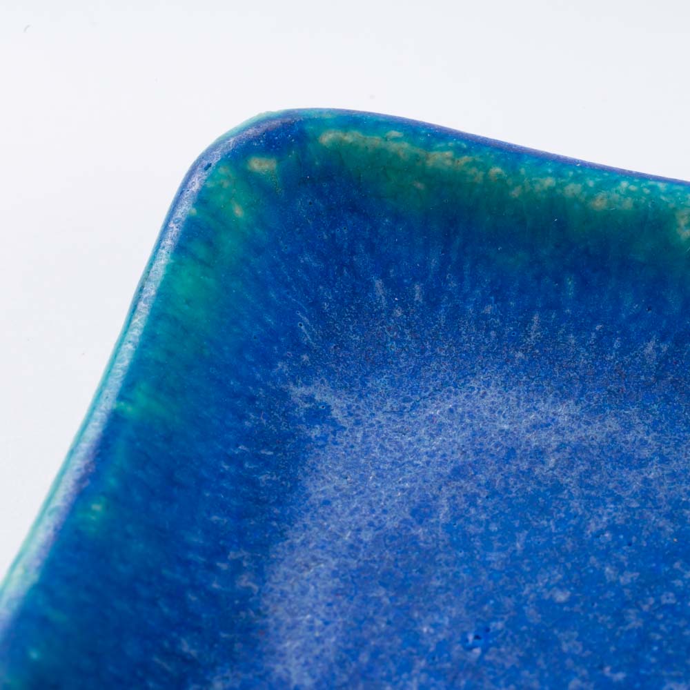 信楽焼 丸十製陶 スクエアプレート(S) ターコイズ 信楽焼 丸十製陶 信楽焼