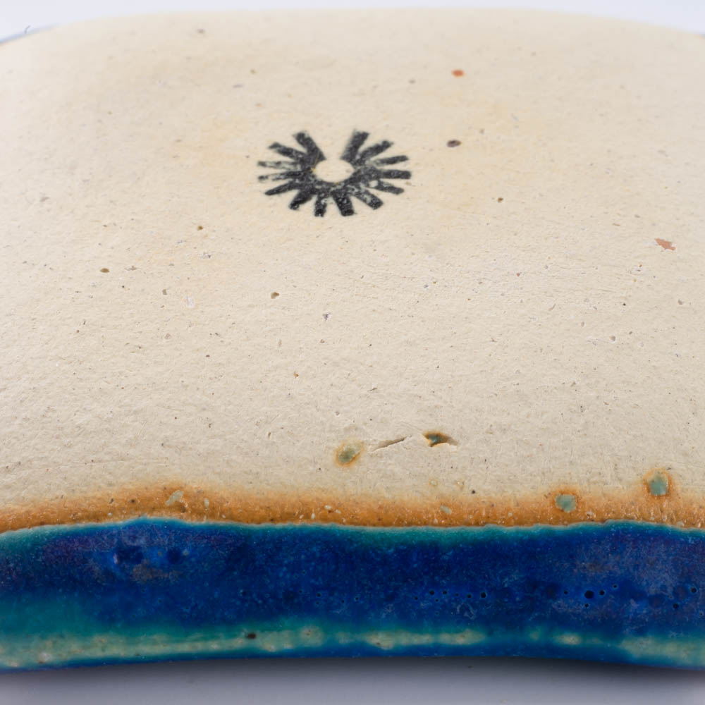 信楽焼 丸十製陶 スクエアプレート(S) ターコイズ 信楽焼 丸十製陶 信楽焼