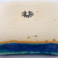 信楽焼 丸十製陶 スクエアプレート(S) ターコイズ 信楽焼 丸十製陶 信楽焼