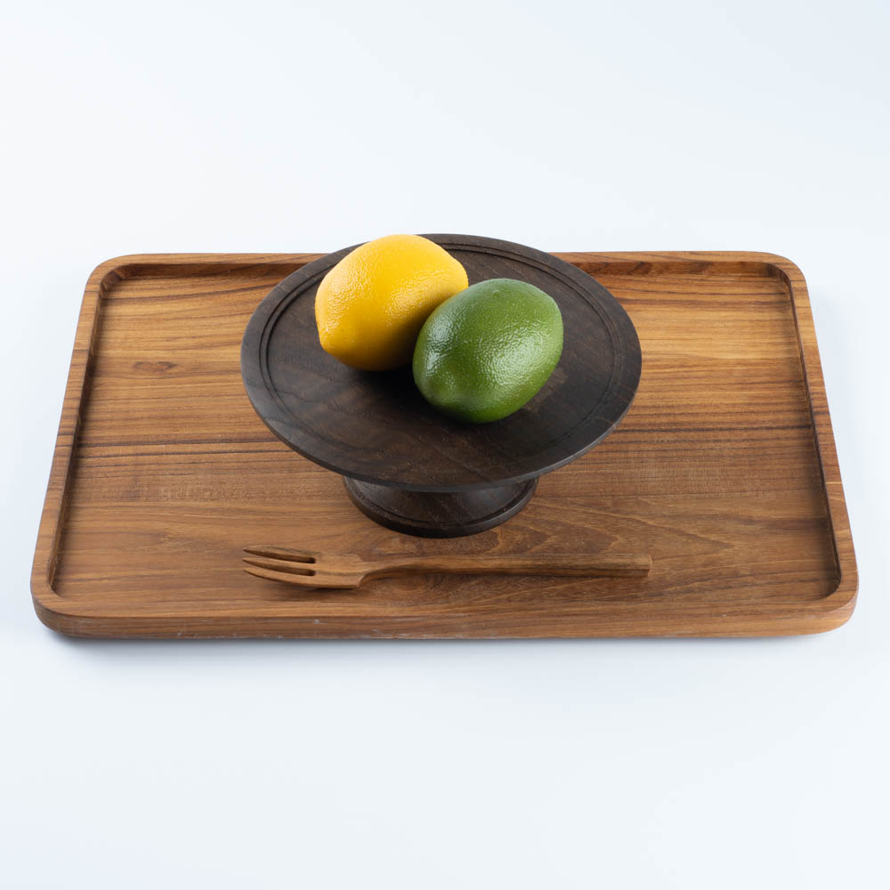 作家 小塚晋哉 高台皿 18cm(栗) 作家 小塚晋哉 木工もの