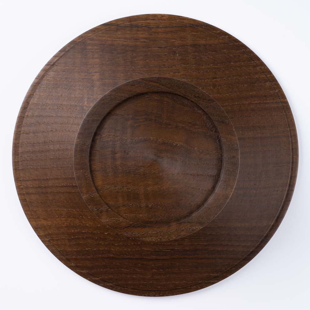 作家 小塚晋哉 高台皿 24cm(栗) 作家 小塚晋哉 木工もの