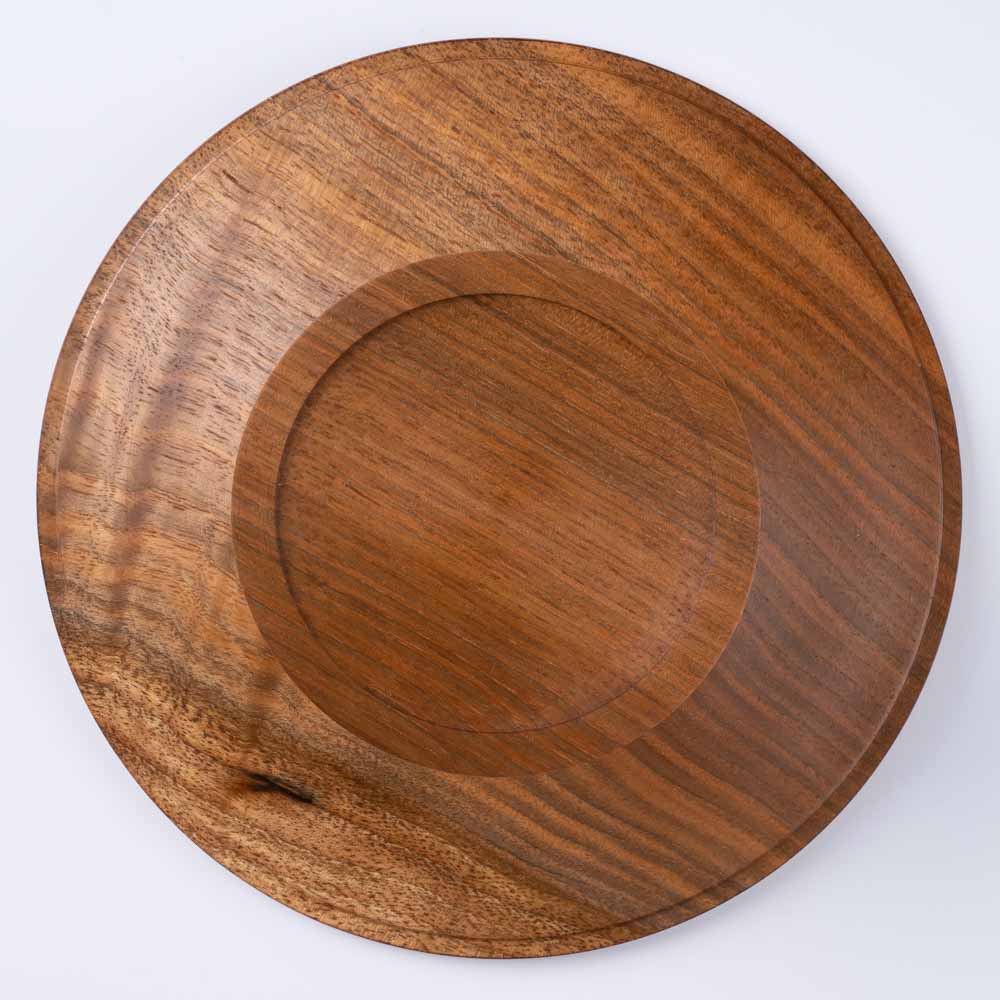 作家 小塚晋哉 高台皿 18cm(胡桃) 作家 小塚晋哉 木工もの