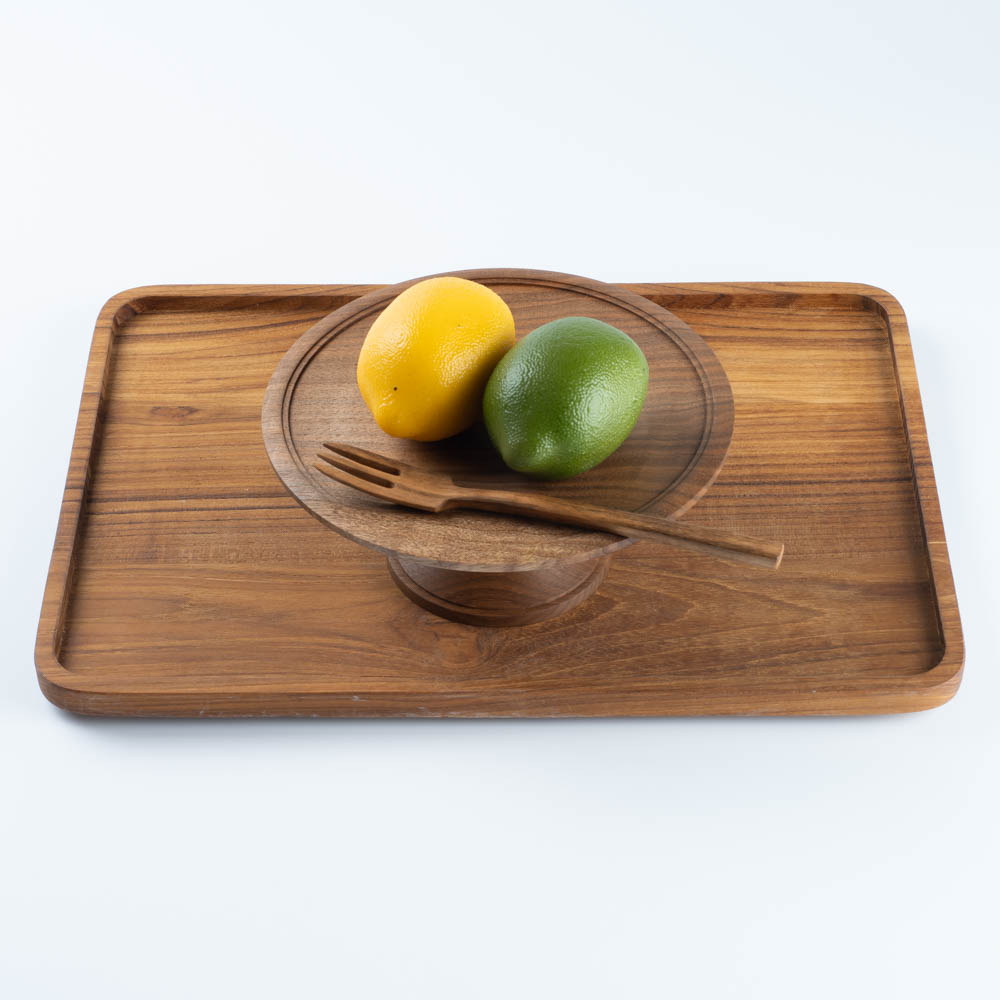作家 小塚晋哉 高台皿 18cm(胡桃) 作家 小塚晋哉 木工もの