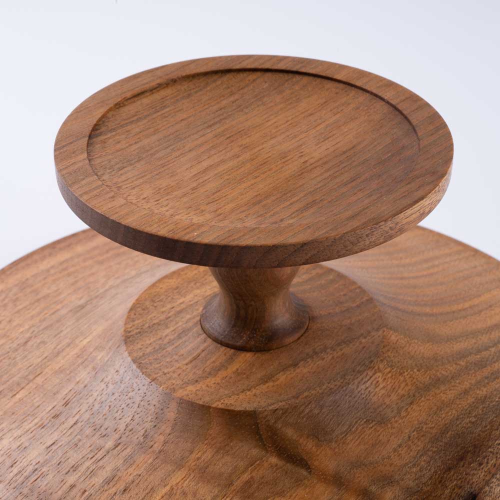 作家 小塚晋哉 高台皿 18cm(胡桃) 作家 小塚晋哉 木工もの