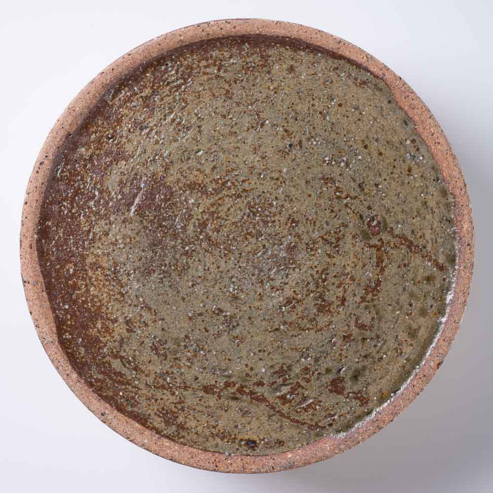 作家 馬渡新平 ヒビ粉引き 平鉢6寸 作家 馬渡新平 陶磁器作家もの