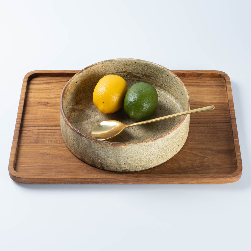 作家 馬渡新平 ヒビ粉引き 平鉢7寸 作家 馬渡新平 陶磁器作家もの