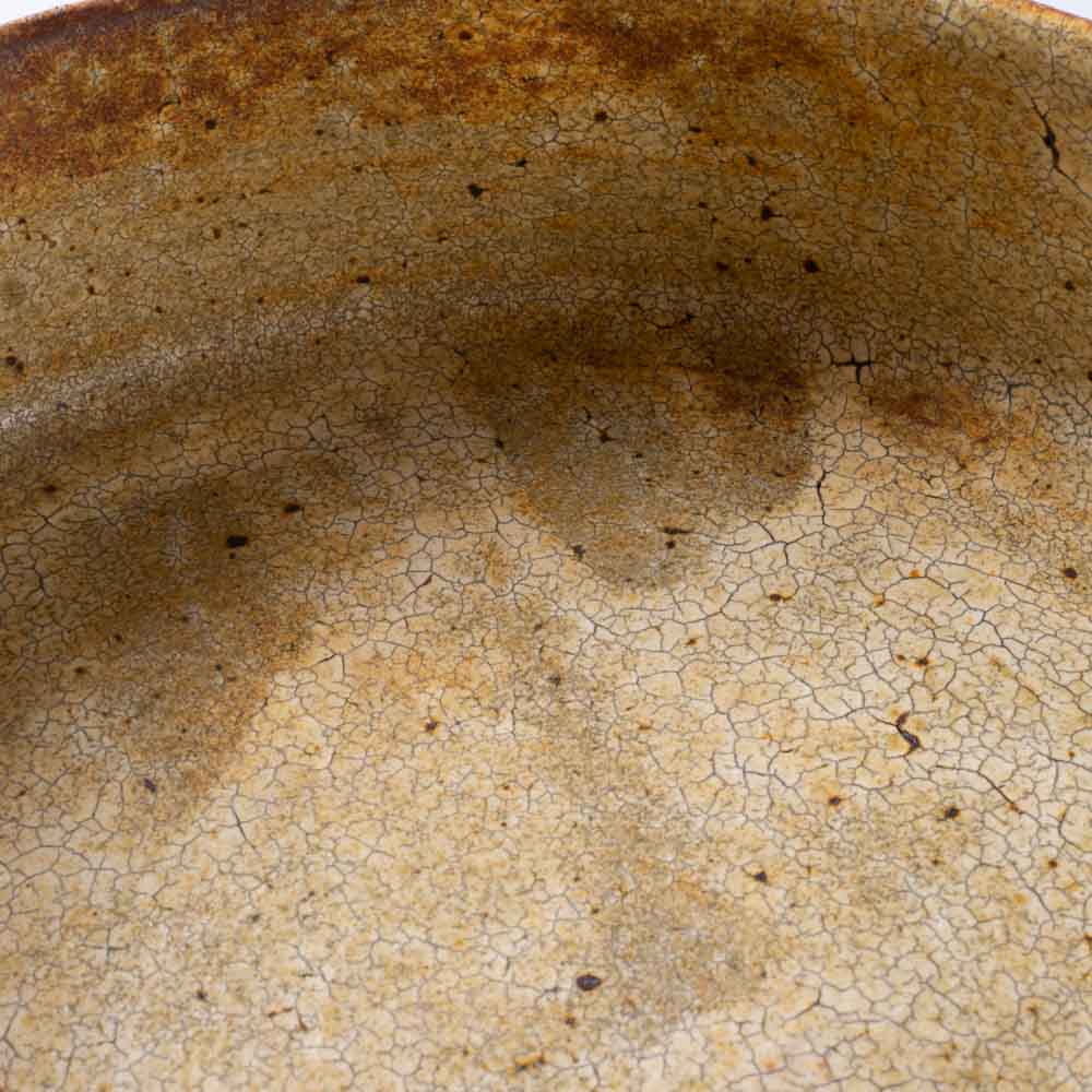 作家 馬渡新平 ヒビ粉引き 平鉢7寸 作家 馬渡新平 陶磁器作家もの