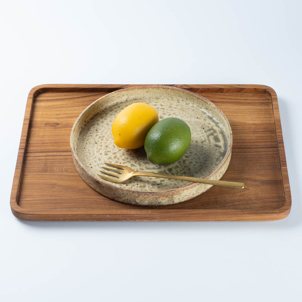 作家 馬渡新平 ヒビ粉引き 平皿7寸 作家 馬渡新平 陶磁器作家もの