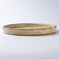 作家 馬渡新平 ヒビ粉引き 平皿8寸 作家 馬渡新平 陶磁器作家もの