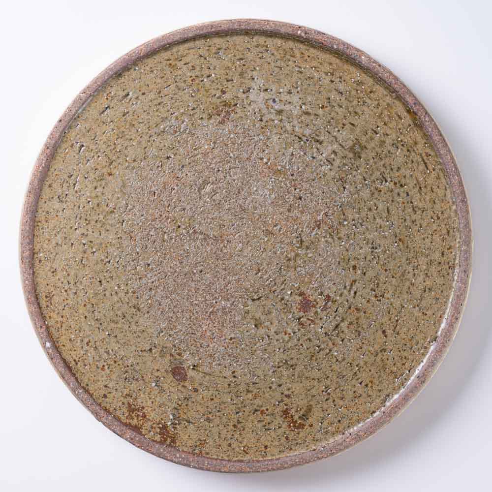 作家 馬渡新平 ヒビ粉引き 平皿8寸 作家 馬渡新平 陶磁器作家もの