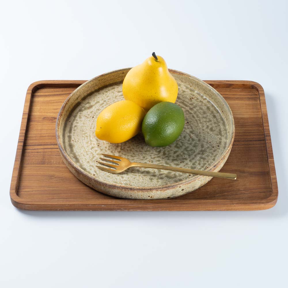 作家 馬渡新平 ヒビ粉引き 平皿8寸 作家 馬渡新平 陶磁器作家もの