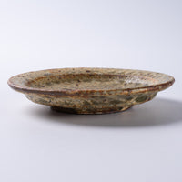 作家 馬渡新平 ヒビ粉引き リム皿10cm 作家 馬渡新平 陶磁器作家もの