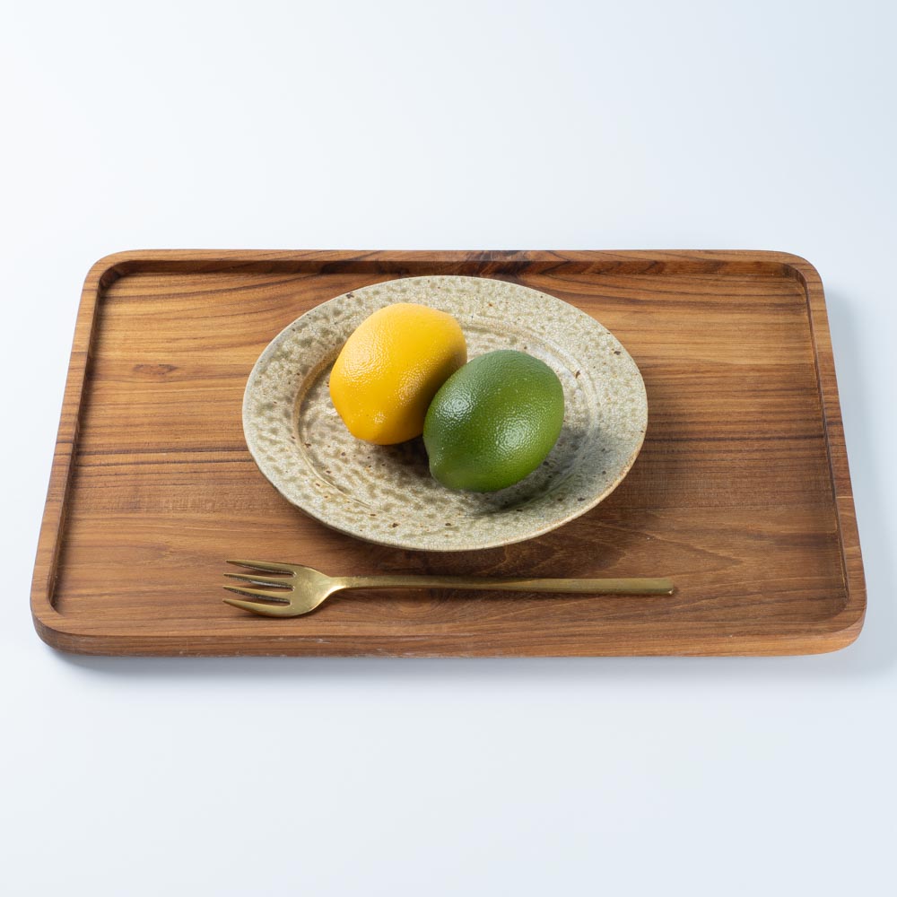 作家 馬渡新平 ヒビ粉引き リム皿6寸 作家 馬渡新平 陶磁器作家もの