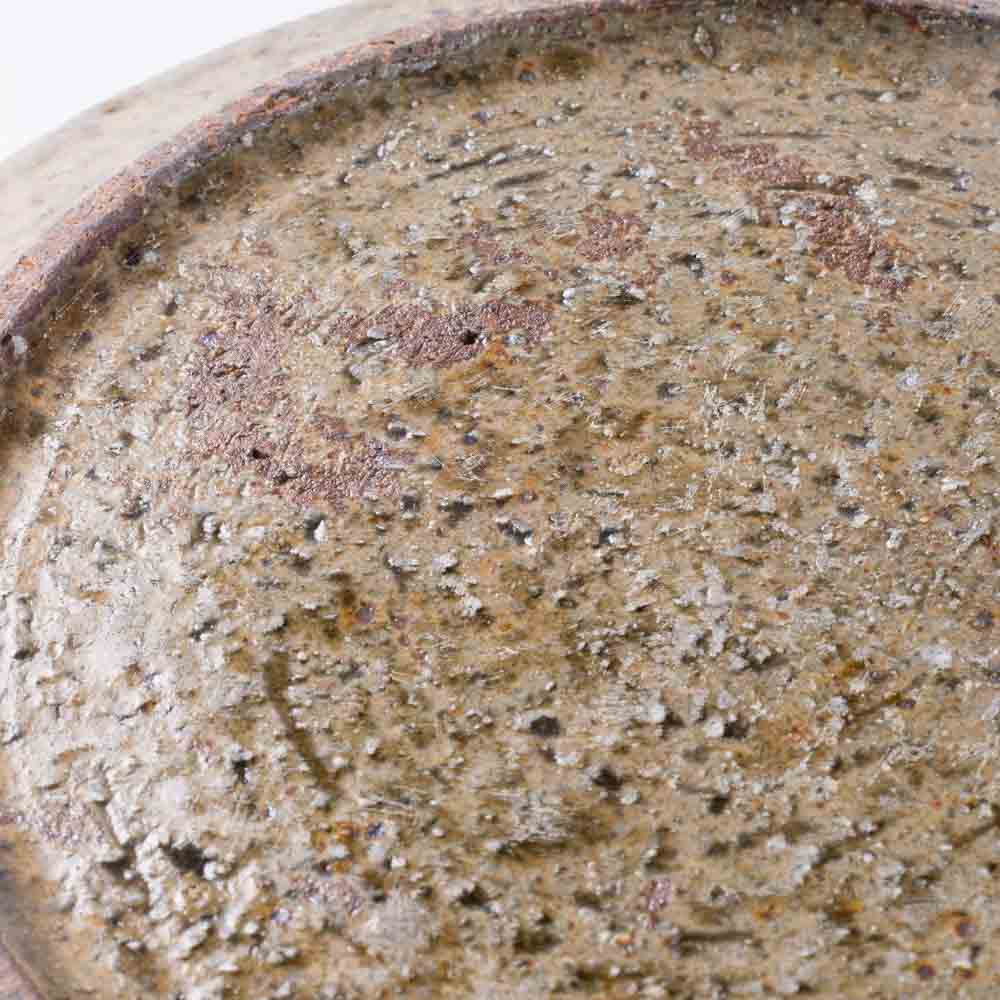 作家 馬渡新平 ヒビ粉引き リム皿6寸 作家 馬渡新平 陶磁器作家もの