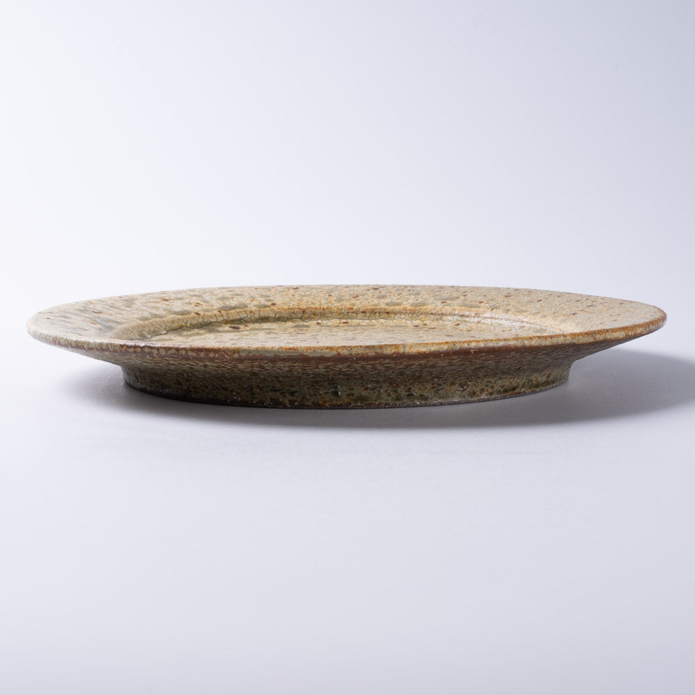 作家 馬渡新平 ヒビ粉引き リム皿7寸 作家 馬渡新平 陶磁器作家もの