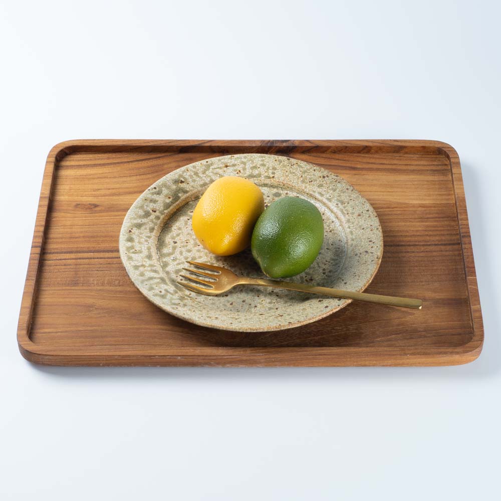 作家 馬渡新平 ヒビ粉引き リム皿7寸 作家 馬渡新平 陶磁器作家もの