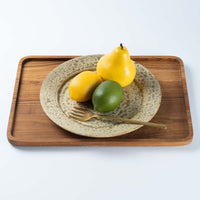 作家 馬渡新平 ヒビ粉引き リム皿8寸 作家 馬渡新平 陶磁器作家もの