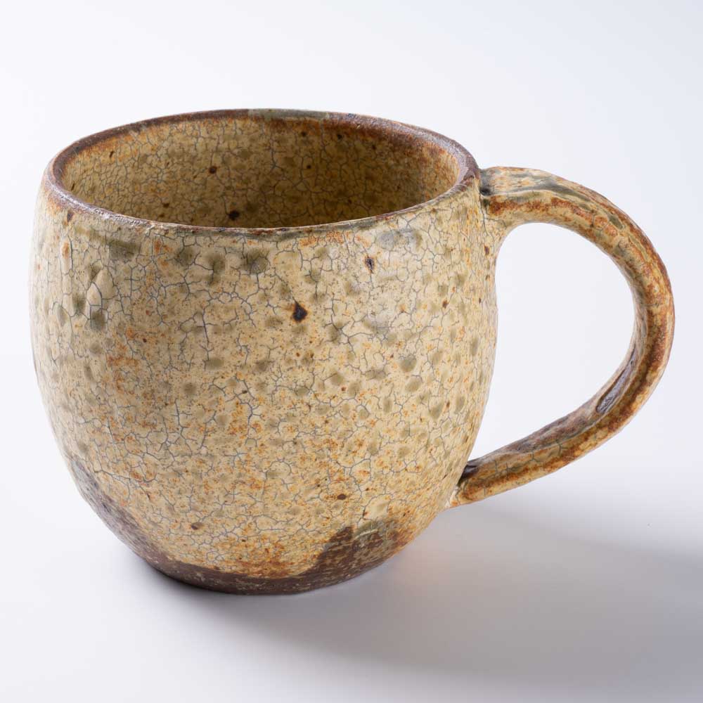 作家 馬渡新平 ヒビ粉引き マグカップ 作家 馬渡新平 陶磁器作家もの