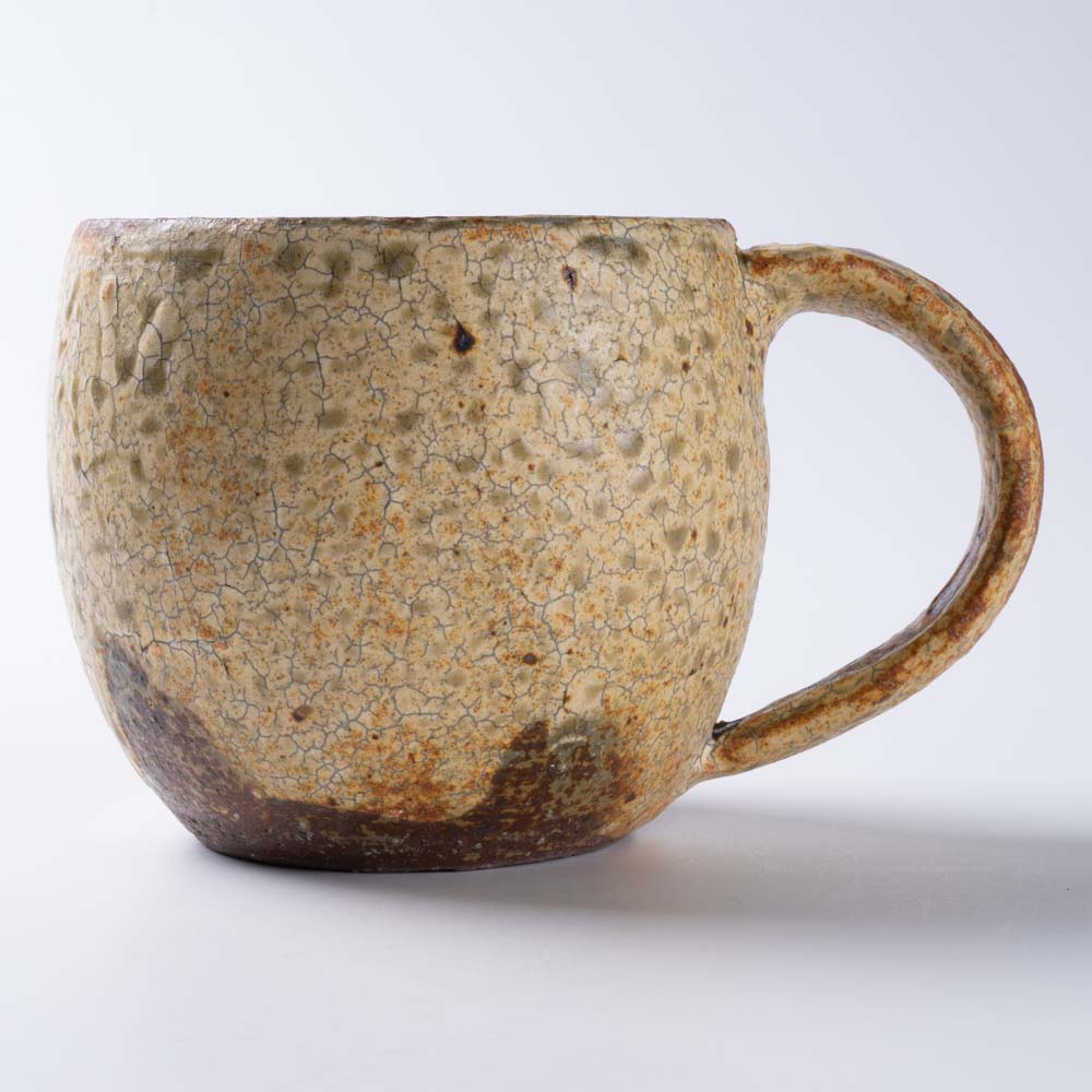 作家 馬渡新平 ヒビ粉引き マグカップ 作家 馬渡新平 陶磁器作家もの