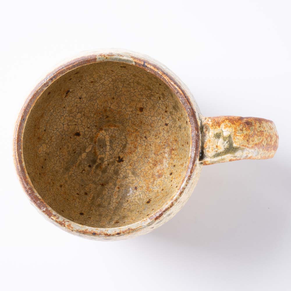 作家 馬渡新平 ヒビ粉引き マグカップ 作家 馬渡新平 陶磁器作家もの