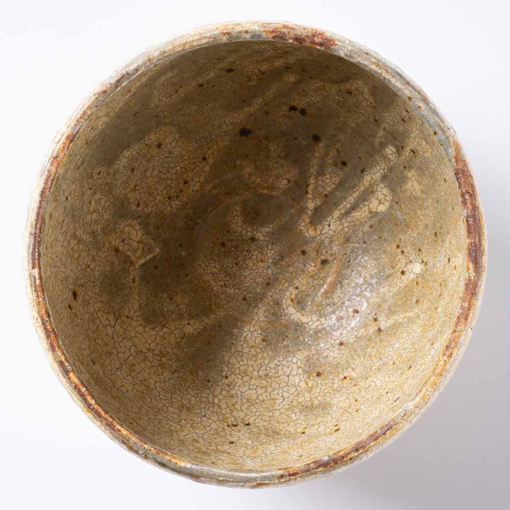 作家 馬渡新平 ヒビ粉引き カフェオレボール 作家 馬渡新平 陶磁器作家もの