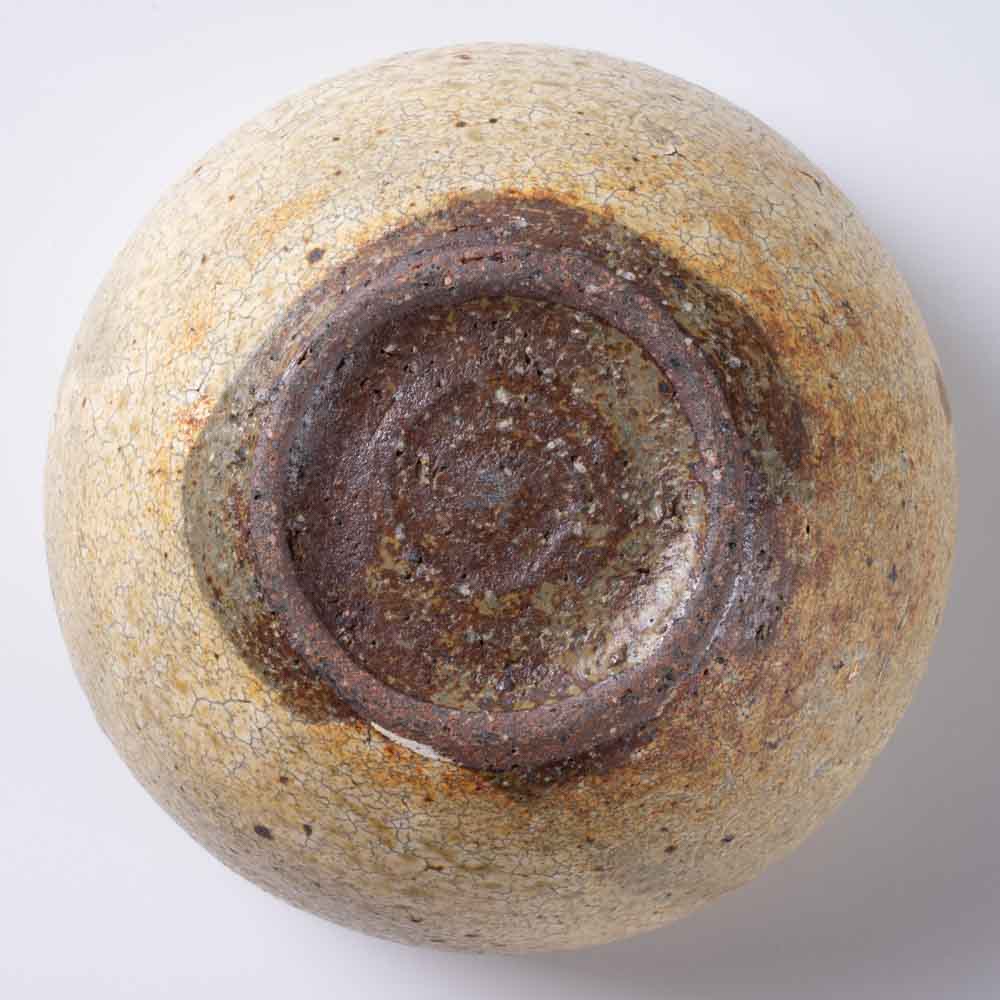 作家 馬渡新平 ヒビ粉引き カフェオレボール 作家 馬渡新平 陶磁器作家もの