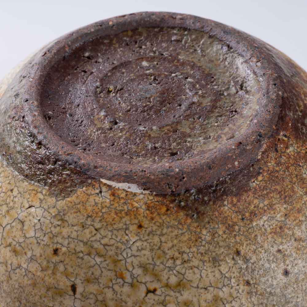 作家 馬渡新平 ヒビ粉引き カフェオレボール 作家 馬渡新平 陶磁器作家もの