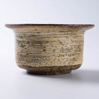 作家 馬渡新平 刷毛目黄 リム鉢4寸 作家 馬渡新平 陶磁器作家もの