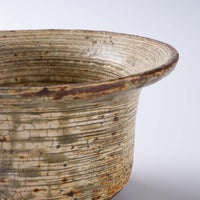 作家 馬渡新平 刷毛目黄 リム鉢4.5寸 作家 馬渡新平 陶磁器作家もの