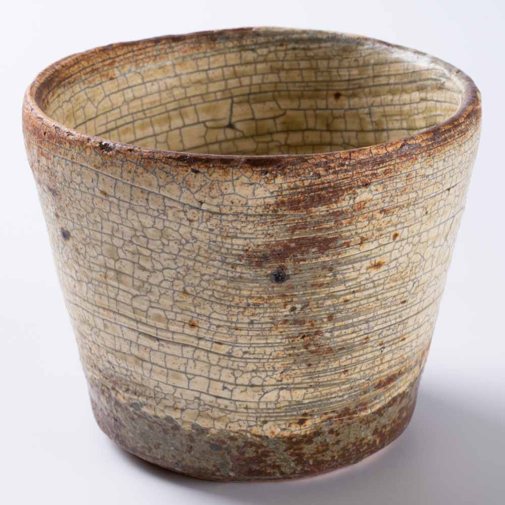 作家 馬渡新平 刷毛目黄 そばちょこ 作家 馬渡新平 陶磁器作家もの