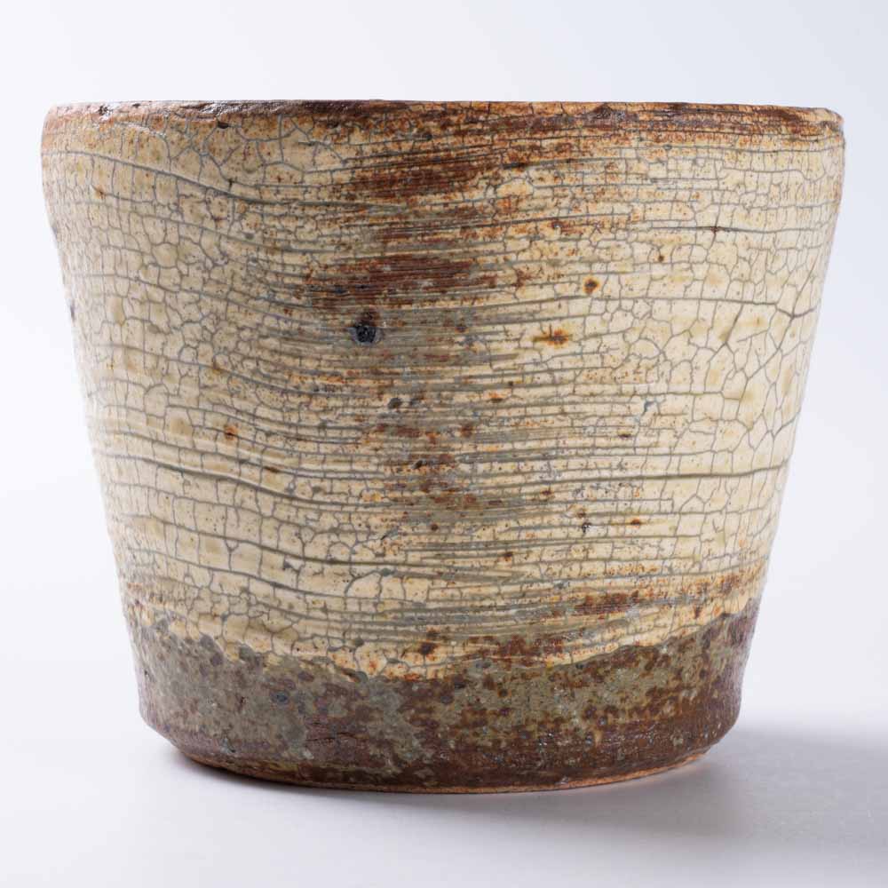 作家 馬渡新平 刷毛目黄 そばちょこ 作家 馬渡新平 陶磁器作家もの