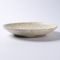 作家 馬渡新平 灰釉ヒビ粉引き 皿6寸 作家 馬渡新平 陶磁器作家もの