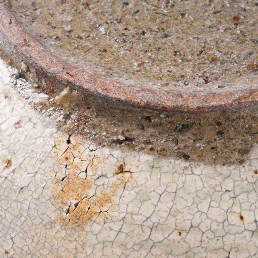 作家 馬渡新平 灰釉ヒビ粉引き 皿6寸 作家 馬渡新平 陶磁器作家もの