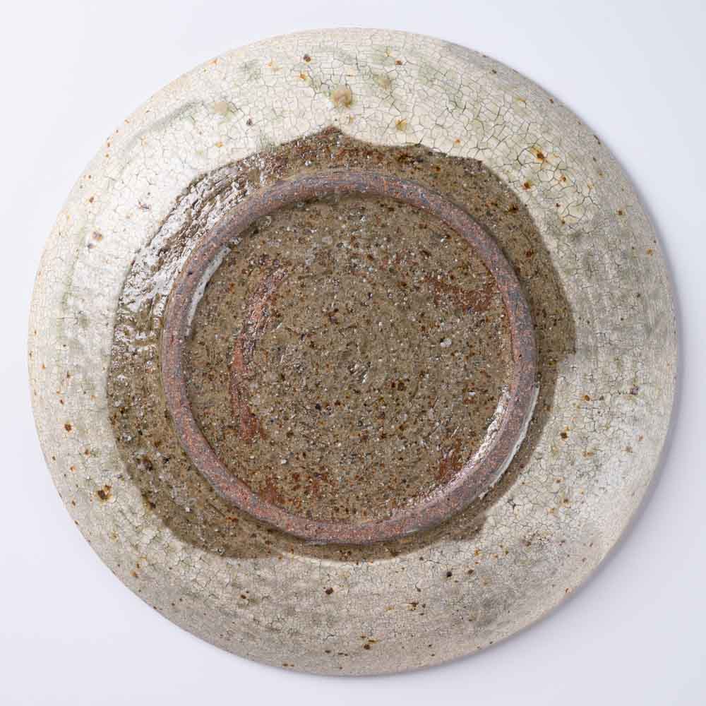 作家 馬渡新平 灰釉ヒビ粉引き 皿7寸 作家 馬渡新平 陶磁器作家もの