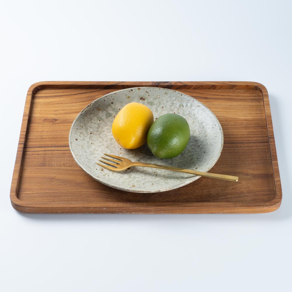 作家 馬渡新平 灰釉ヒビ粉引き 皿7寸 作家 馬渡新平 陶磁器作家もの