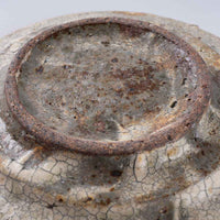 作家 馬渡新平 灰釉ヒビ粉引き リム皿10cm 作家 馬渡新平 陶磁器作家もの