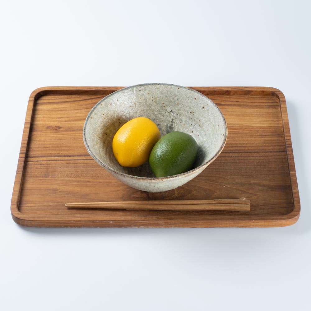 作家 馬渡新平 灰釉ヒビ粉引き 鉢6寸 作家 馬渡新平 陶磁器作家もの