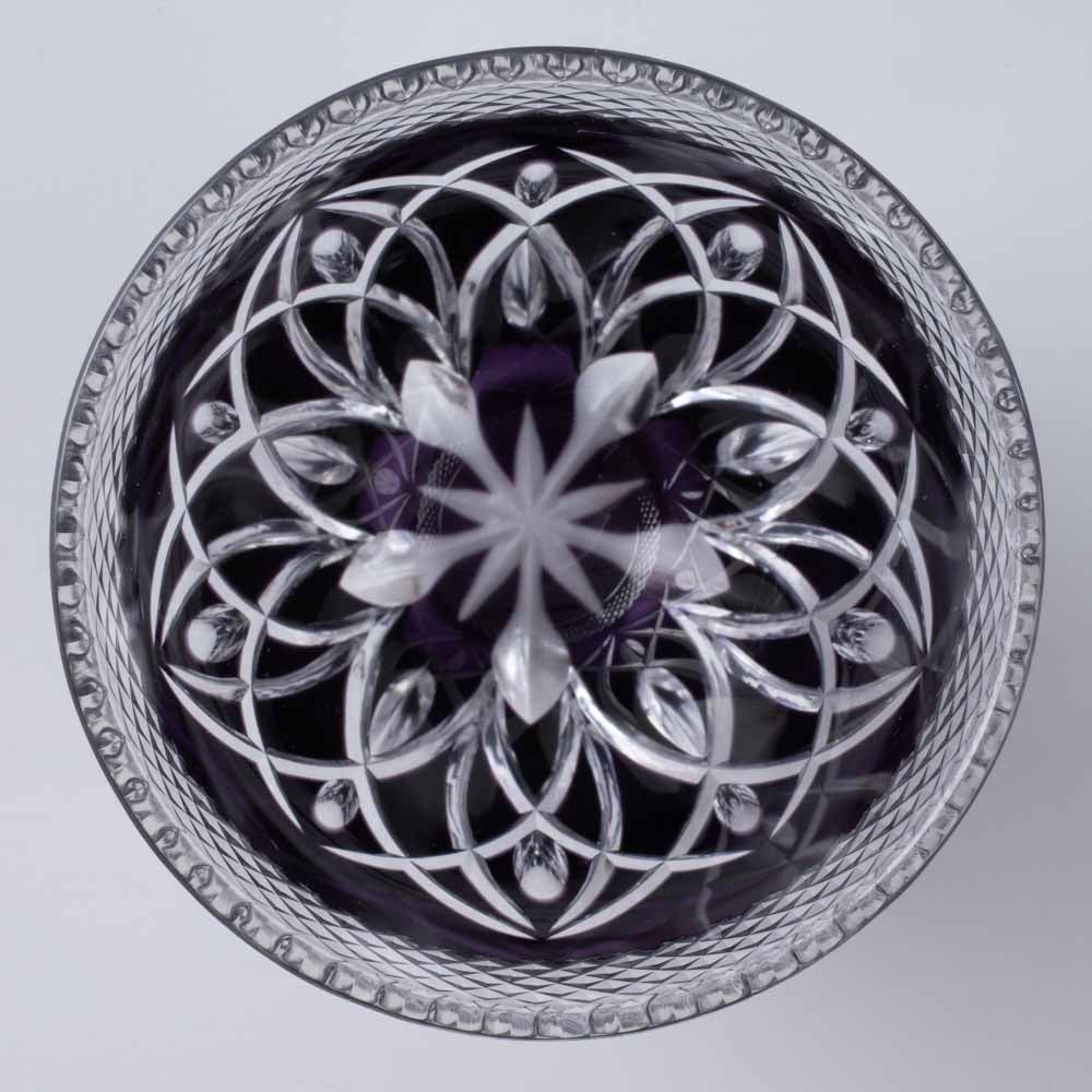 坂田甚内作　氷割金彩ガラスくいのみ2点　人気作家　送料込み250827 ガラス作家 田添琴英 ぐい呑み 魚子・花 ムラサキ ¥14,300 大人の焼き物