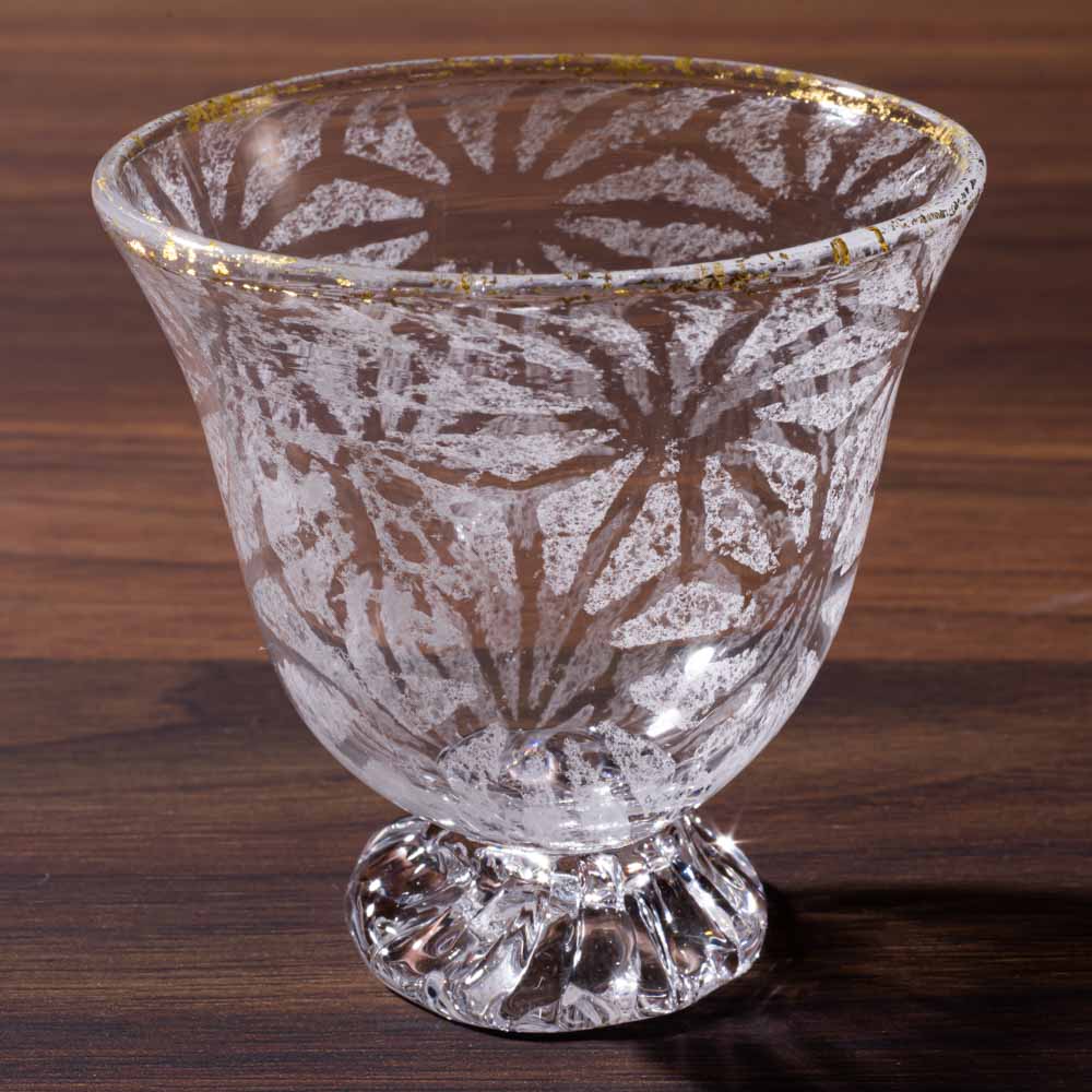 ガラス作家 三原なぎ asanoha  澄 ぐい呑 ガラス作家 三原なぎ ガラスもの