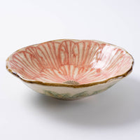 作家 加藤芳平 牡丹花 5寸浅鉢(赤) 作家 加藤芳平 陶磁器作家もの