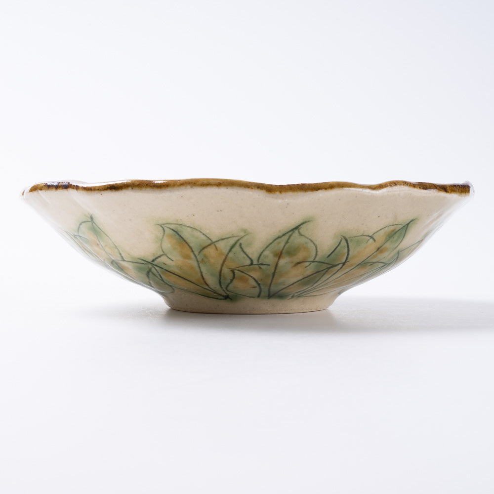 作家 加藤芳平 牡丹花 5寸浅鉢(赤) 作家 加藤芳平 陶磁器作家もの